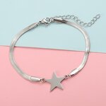 Stainless Steel Star Pendant Bracelet Manufacturer - Cross-border Simple Gold Plated High-end Blade Chain Unisex Fashion Five-pointed Star
