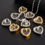Stainless Steel Heart-Shaped Pendant Manufacturer - Trendy with Diamond Open Non-Magnetic 30mm Gau Box Glossy Glass Photo Box for Souvenirs