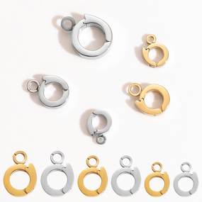 Round Buckle Manufacturer - Linsa High Quality 316 Stainless Steel 18K Gold Plated DIY Handmade Jewelry for Necklace Clasp