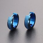 Stainless Steel Earrings Manufacturer - Europe United States Best-Selling 4*9 Golden Frosted Bright Black Simple Personality Fashion Jewelry