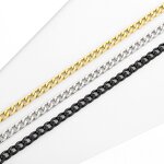 Stainless Steel Cuban Link Chain Manufacturer - Fashion Jewelry 18k Gold Wholesale Diy Making Europe Popular Bracelets Necklace Set Men NK1:1