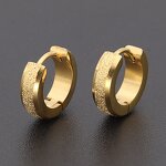 Stainless Steel Earrings Manufacturer - Europe United States Best-Selling 4*9 Golden Frosted Bright Black Simple Personality Fashion Jewelry