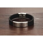 Stainless Steel Silicone Bracelet Manufacturer - Men's Cross Wristband China Suppliers Engraved Mens Thin Customized