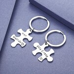 Stainless Steel Key Ring Manufacturer - Discount Hand Polish Holder Split Accessories Puzzle Keychain for Lovers