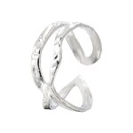 Stainless Steel Adjustable Ring Manufacturer - Cheap Open Popular 18k Gold Silver Plating Twisted Rope Sea Waves Pinky for Women Men