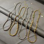 Stainless Steel Ball Bracelets Manufacturer - Wholesale 18K Gold Classic Beaded Design Geometric Fashion Link Chain Waterproof Bangle