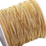 Stainless Steel Cuba Chain Necklace Manufacturer - 50meters/Roll 6mm Wide Non Tarnish 18K Gold Plated Minimalist Chopin Loose