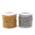 Stainless Steel Chain Roll Manufacturer - 100meters/roll 2mm Chain 3mm Bead Non Tarnish Gold Plated for Bracelet Necklace Jewelry Making