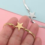 Stainless Steel Star Pendant Bracelet Manufacturer - Cross-border Simple Gold Plated High-end Blade Chain Unisex Fashion Five-pointed Star