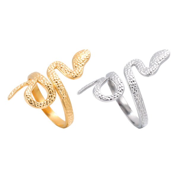 Stainless Steel Snake Shaped Ring Manufacturer - Milliedition Vintage Open 18k Gold Plated for Women Men