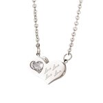 Stainless Steel Heart Necklace Manufacturer - Hot Selling High Polishing Women CZ Jewelry with Heart Zircon
