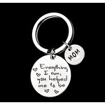 Stainless Steel Key Chains Manufacturer - Online 316L Metal Dad Mom Parents Present 25mm Key Ring with 2 Round Charms Souvenir Gifts