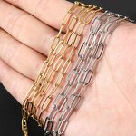 Stainless Steel Cable Chain Necklace Manufacturer - 50meters/Roll 1x4x12mm Non Tarnish Gold Plated Paperclip for DIY Jewelry Making