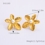 Stainless Steel Flower Stud Earrings Manufacturer - 18K Gold Plated Pearl Fashionable Jewelry