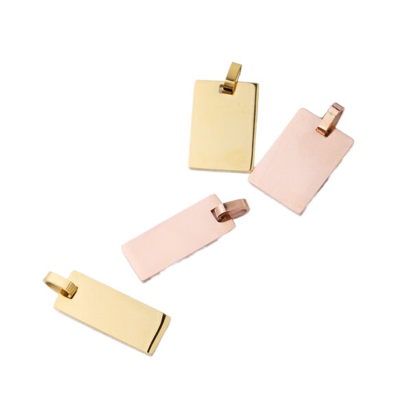 Stainless Steel Pendant Charms Manufacturer - Wholesale Trendy Accessories Custom Logo Blanks Charm Jewelry Square 18K Gold for Necklace Making