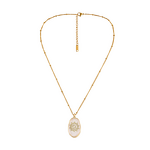 Stainless Steel Gold Necklace Manufacturer - European American Style DIY Handmade Jewelry New Niche Sense Personality Irregular Oval Resin