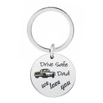 Stainless Steel Car Keychain Manufacturer - Father's Day Best Gift Fast Delivery Custom Engraved 25mm Round Charm and Key Ring for Driver
