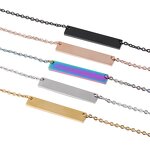 Stainless Steel Link Chain Necklace Manufacturer - Spot 35mm Gold Plated Blank Bar Geometric for Anniversary