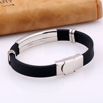 Stainless Steel Cross Bracelet Manufacturer - GJB034 Gold Christian Gift Bangle Women Men Silicone Wristband Couple Jewelry Party Anniversary