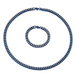 Stainless Steel Byzantine Chain Manufacturer - Linsa Jewelry Luxury 8mm Bracelet Necklace for Men Colorful Designer Titanium