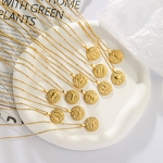 Stainless Steel Gold Plated Necklace Manufacturer - Promotion Simple Versatile with Twelve Style Coin Relief Luxury Clavicle Chain for Gifts