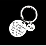 Stainless Steel Key Chains Manufacturer - Online 316L Metal Dad Mom Parents Present 25mm Key Ring with 2 Round Charms Souvenir Gifts