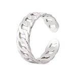 Stainless Steel Adjustable Ring Manufacturer - Cheap Jewelry for Women 18k Gold Plated Link Chain Geometric Twisted Wide Band Open