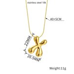 Stainless Steel Initial Letter Pendant Necklace Manufacturer - Women's Cute Style Tiny Bubble Gold Plated Puffy Fashion Jewelry