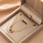 Stainless Steel Chains Accessories Manufacturer - 45cm Adjustable Necklace 18K Gold Plated with Needle Pin Silicone Bead Fashionable