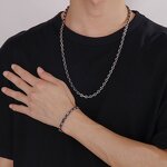 Stainless Steel Jewelry Set Manufacturer - Wholesale Custom Hand Made Trendy High Quality Pig Nose Men Geometric Chain Bracelet Necklace