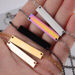 Stainless Steel Link Chain Necklace Manufacturer - Spot 35mm Gold Plated Blank Bar Geometric for Anniversary