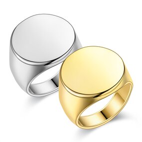 Stainless Steel Smooth Ring Manufacturer - Cross-border Hot Sale Gold Plated European & American Retro Unisex for Anniversary Wholesale