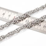 Stainless Steel Link Chain Manufacturer - By Meter Double Weave Embossed Unisex Necklace/Bracelet Geometric Shape Shiny & Trendy for DIY