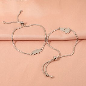 Stainless Steel Bead Charm Bracelet Manufacturer - Cross-border Hot Selling Simple Boys Girls Hollow love Lovers Joker Gold-color Plated