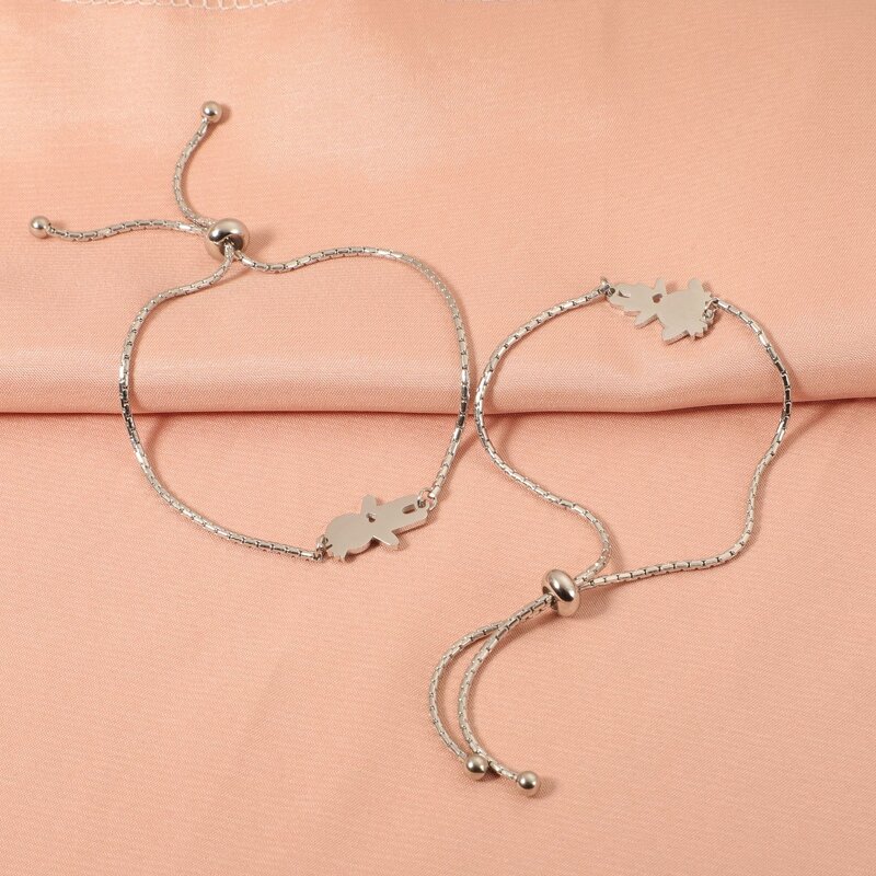 Stainless Steel Bead Charm Bracelet Manufacturer - Cross-border Hot Selling Simple Boys Girls Hollow love Lovers Joker Gold-color Plated