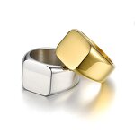 Stainless Steel Blank Ring Manufacturer - Cross-border Accessories European American Personality Men Children's Retro Casting square Trendy