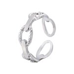 Stainless Steel Adjustable Ring Manufacturer - Cheap Open Popular 18k Gold Silver Plating Twisted Rope Sea Waves Pinky for Women Men