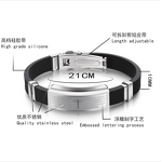 Stainless Steel Cross Bracelets Manufacturer - Christian Women Men Rubber Religion Accessories Jewelry Engraved Bangle Wholesale