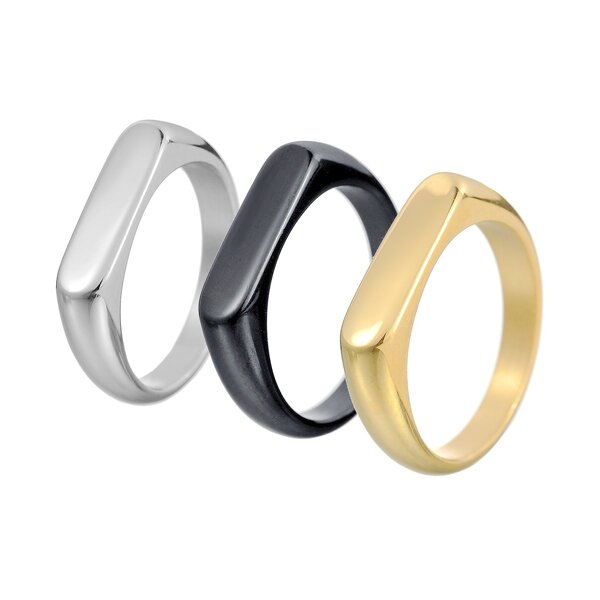 Stainless Steel Plain Ring Manufacturer - 5MM Casting Women Children's Gold Plated European American Hand Jewelry