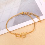 Stainless Steel Cat Paw Print Heart Charm Bracelet Manufacturer - Cheap Wholesale Dog Claw Animal Cute Jewelry 18k Gold Plated for Women Men