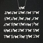 Stainless Steel Butterfly Necklace Manufacturer - Hot Selling 26-Character One Set Fashion Pendants & Charms with Alphabet Jewelry