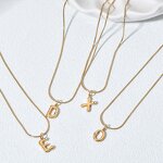 Stainless Steel Snake Chain Necklace Manufacturer - Custom Letters Charm Choker Non Tarnish Bamboo Initial Alphabet Pendant Jewelry for Gifts