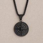 Stainless Steel Compass Pendant Necklace Manufacturer - Promotion Simple Male Jewelry Chain for Men Compass Charm Gifts