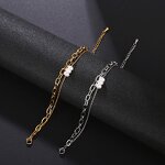 Stainless Steel Paperclip Chain Bracelet Manufacturer - 18k Gold Women's Fashion Accessories Double Layer Freshwater Pearls Charm
