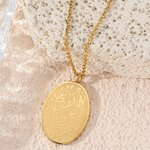 Stainless Steel Islamic Necklace Manufacturer - 2024 Wholesale Quran Religious Totem Oval Titanium Jewelry Muslim Allah Pendant for Mosque