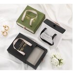 Cardboard Paper Packaging Box Manufacturer - ECO Friendly Custom Logo Printed Hard Rigid Recycle Style Drawer Sliding Gift with Ribbon Handle