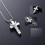 Stainless Steel Cross-Shaped Urn Necklace Manufacturer - Personalized Blank Simple Fashion Cremation Jewelry Lover Pet Cross Pendant