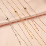 Stainless Steel Figaro Chain Necklace Manufacturer - Women Children's Geometric Gold Plated with Water Drops and DIY Tail Design