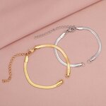 Stainless Steel Blade Chain Bracelet Manufacturer - Cross-border European American Geometric Women's Trendy Light Luxury Design Fashion All-match DIY 15 5CM