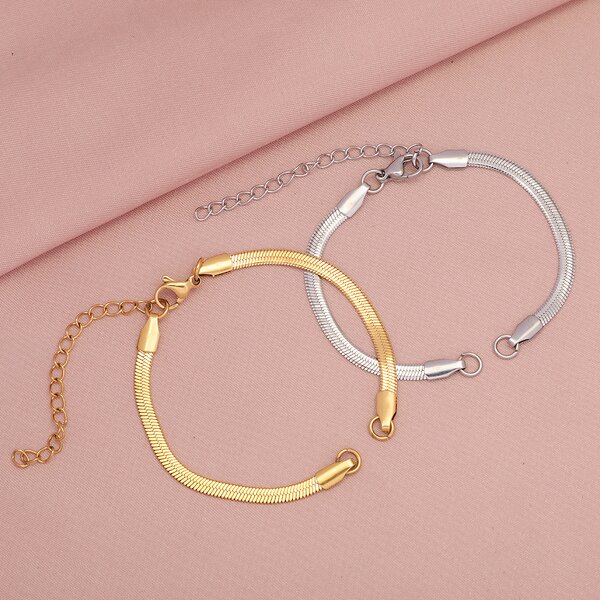 Stainless Steel Blade Chain Bracelet Manufacturer - Cross-border European American Geometric Women's Trendy Light Luxury Design Fashion All-match DIY 15 5CM